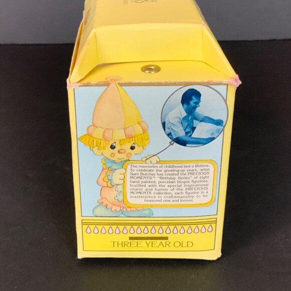 Vintage Enesco Precious Moments Birthday Train Age 3 Pig Porcelain Figurine 1985 - Picture 8 of 8